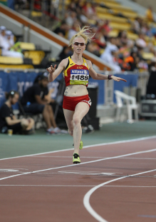 Melany Berges, durante una de sus pruebas en el Mundial de Atletismo Doha 2015.
