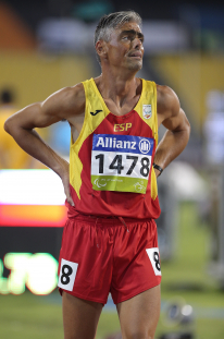 José Pámpano, al acabar una de las pruebas del Mundial de Atletismo Doha 2015.