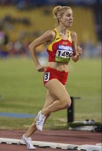 Elena Congost, durante la prueba de 1500 metros T12 del Mundial de Atletismo Doha 2015.
