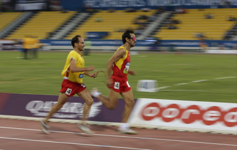 Manuel Garnica, durante la prueba de los 800 metros T11 del Mundial de Atletismo Doha 2015.