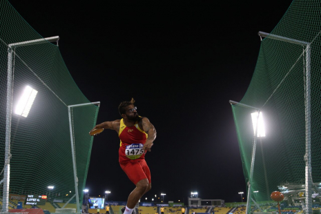 Kim López, plata en el lanzamiento de disco T12 del Mundial de Atletismo Doha 2015.