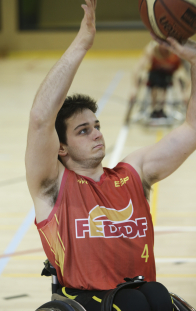 Daniel Stix, durante una concentración y entrenamiento con la selección española de baloncesto en silla.
