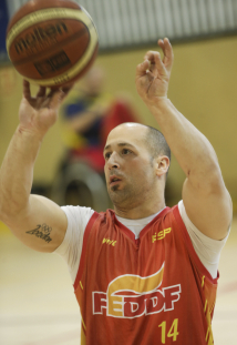 David Mouriz, durante una concentración y entrenamiento con la selección española de baloncesto en silla.