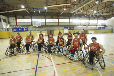  Selección española de baloncesto en silla de ruedas, durante una concentración en marzo de 2016.