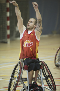 Jesús Romero, durante una concentración y entrenamiento con la selección española de baloncesto en silla.