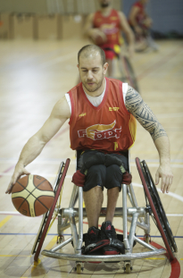 Jesús Romero, durante una concentración y entrenamiento con la selección española de baloncesto en silla.