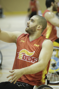 Jordi Ruiz, durante una concentración y entrenamiento con la selección española de baloncesto en silla.