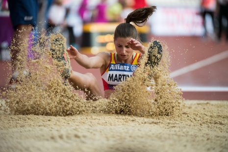 Sara Martínez, subcampeona en salto de longitud T12 en el Campeonato del Mundo de Atletismo Paralímpico Londres 2017.