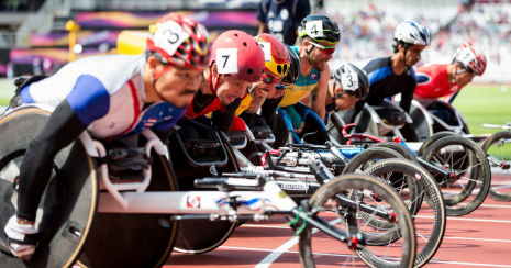 Rafael Botello, en las series de 5.000 metros T54 en el Mundial de Atletismo Paralímpico Londres 2017.