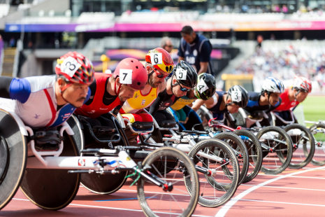 Rafael Botello, en las series de 5.000 metros T54 del Mundial de Atletismo Paralímpico Londres 2017.