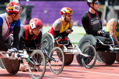 Rafael Botello, en una de las series de 5.000 metros T54 en el Mundial de Atletismo Paralímpico Londres 2017.