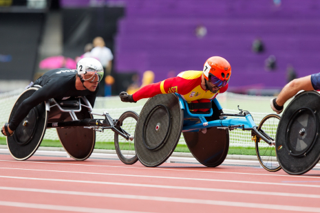 Jordi Madera, en las series de 5.000 metros T54 en el Mundial de Atletismo Paralímpico Londres 2017.