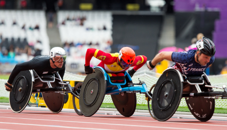 Jordi Madera, participando en las series de 5.000 metros T54 en el Mundial de Atletismo Paralímpico Londres 2017.