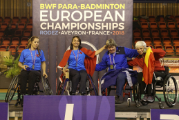 Marcela Quinteros, en el podio con la medalla de bronce