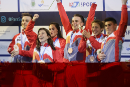 Nadadores españoles durante el mundial de Madeira