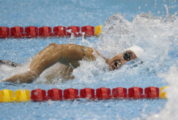 El nadador Sebasti�n Rodr�guez compitiendo 