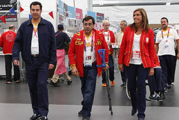 La ministra junto a Alberto Jofre, director gerente del CPE, y el secretario de Estado, Juan Manuel Moreno.