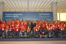 El Equipo Paral�mpico Espa�ol, en la sede de Telef�nica a su regreso de los Juegos de Londres 2012