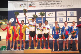 Amador Granados, Eduardo Santas y Alfonso Cabello, plata en velocidad