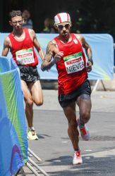 Gustavo Nieves durante el maratn de Ro 2016 (DNF)