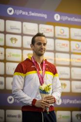 David Levecq gana la medalla de bronce en 100 metros libre S10 durante la segunda jornada del Mundial de Natacin Paralmpica de Mxico 2017.