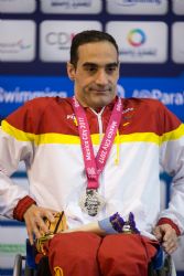 Miguel Luque consigue la medalla de plata en 50 metros braza SB3 durante la cuarta jornada del Campeonato del Mundo de Natacin Paralmpica Mxico 2017.
