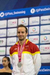 David Levecq gana la medalla de plata en 100 metros mariposa S10 durante la quinta jornada del Campeonato del Mundo de Natacin Paralmpica Mxico 2017.
