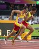 Gerard Descarrega y Marcos Blanquio ganan la final de 400 metros T11 durante el Campeonato del Mundo de Atletismo de Londres.